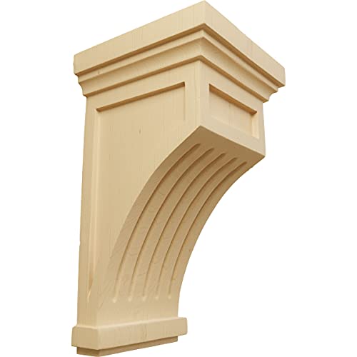 Weekly Top Sale Ekena Millwork COR05X05X10FLAL-CASE-6 Fluted Wood Corbels, 5 1/2W x 5 1/2D x 10H, Alder New Deal Ekena Millwork COR05X05X10FLAL-CASE-6 Fluted Wood Corbels, 5 1/2W x 5 1/2D x 10H, Alder