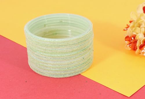 Image of NMII Glass Velvet Bangles Set For Women and Girls | Plain Glass Bangles | Velvet Chudi | Simple Bangles For Women | Stylish Glass Bangles- Set of 24