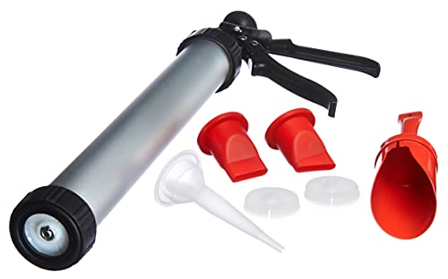 Amtech Mortar Pointing & Grouting Gun Set Die-Cast Handle & Aluminium Barrel with 3 Nozzles Easy-Fill Design for Brickwork Tile Grouting & Masonry Repairs Easy to Clean & Reuse