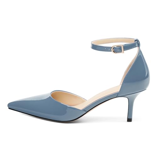 Pointed Closed Toe Heels for Women, Women's Ankle Strap Pumps, Wedding Party Office Business Dress Shoes2