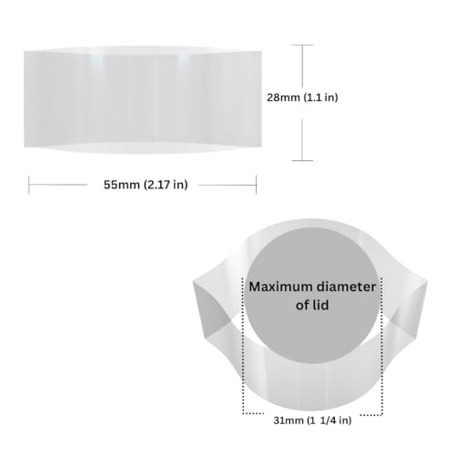 Image of 55 x 28 mm Clear Perforated Shrink Band for Large Boston Rounds, Cylinder Bottles, Carafe Bottles and More. [Compatible Diameter Range: 1 inch - 1 1 /4 inch] - Bundle of 500