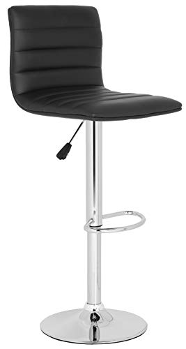 Safavieh Home Collection Arissa Black Taburete de Bar Giratorio Ajustable con Gas de 23.8-29.9 pulgadas miniatura 1
