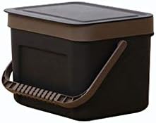 ゴミ箱 家庭用壁掛けゴミ箱キッチンプラスチックポータブル収納箱バスルームゴミ箱 ふた付き (Color : Black-A)
