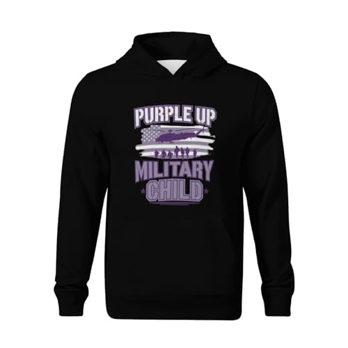 Kids Purple Up Month of Military Child Kids Air Force US Flag Boys Girls Lightweight Kangaroo Pocket Fleece Hoodies2