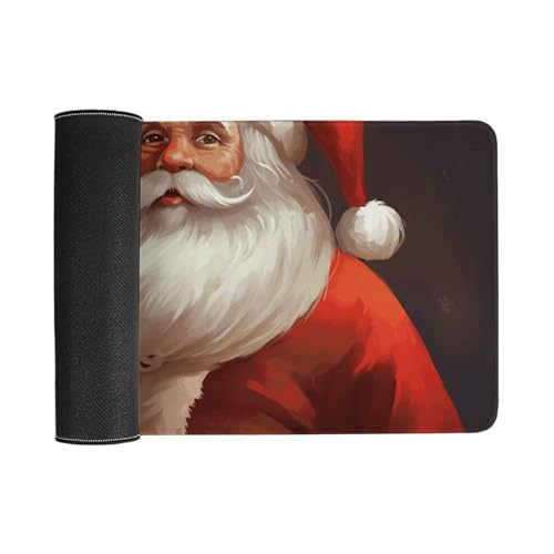 Tapis de souris imperméable motif Père Noël grand format lavable pour bureau