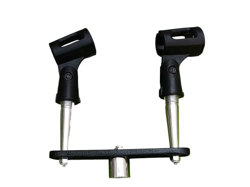 Image of WON Double Microhone Holder With Mic Clip Multipurpose Mic Holder Pack of 1