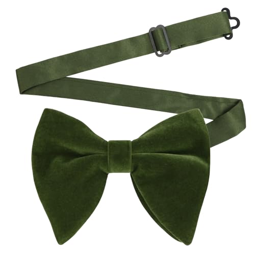 Image of Alizeal Velvet Pre-tied Adjustable Bow Tie for Men Oversize Formal Solid Tuxedo Bowtie
