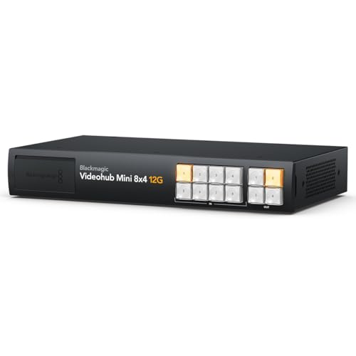 Image of Blackmagic Design Videohub Mini 8x4 12G Router, 8 Inputs and 4 Outputs