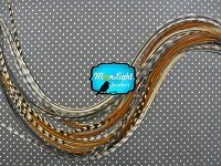 Moonlight Feather, Hair Extension Feathers - Unique Cree Color, 11+ Inches Long - 6 Feathers