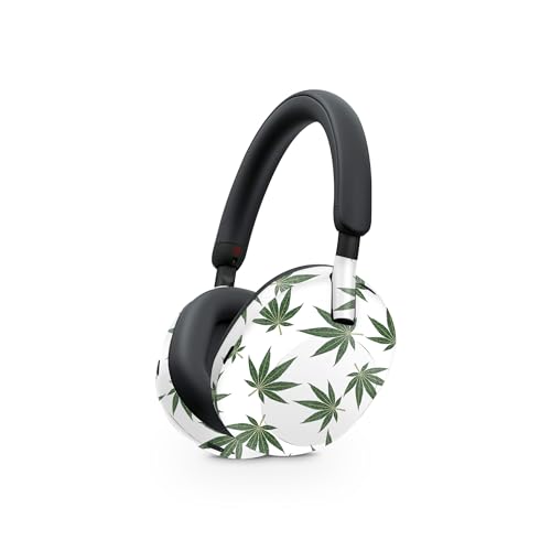 Image of MightySkins Glossy Glitter Skin Compatible with Sony WH-1000XM5 Headphones - Pot Leaves Green | Protective, Durable High-Gloss Glitter Finish | Easy to Apply