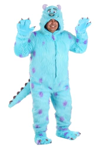 Disney Adult Sulley Costume, Monsters Inc James P. Sullivan Onesie with Attached Mitts and Shoe Covers 4X