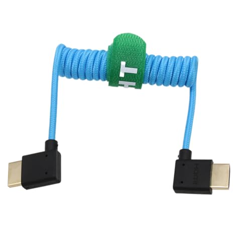 Image of 4K 120hz 60p 8K 30p HDMI 2.1 Cable Right Left Angle for Ninja V SmallHD BMPCC 6K Feelworld Panasonic Sony Canon Nikon ZCAM Camera