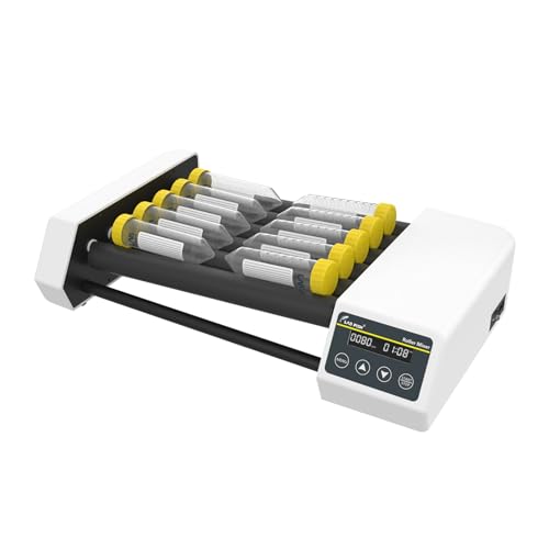Lab Fish Digital Tube Roller Mixer Tube Mixer Adjustable Speed 20-80Rpm,6 X 11 Inch Length Rollers Center Distance 34Mm With Timer(1Min-23H59Min) & Continuous Mode cover