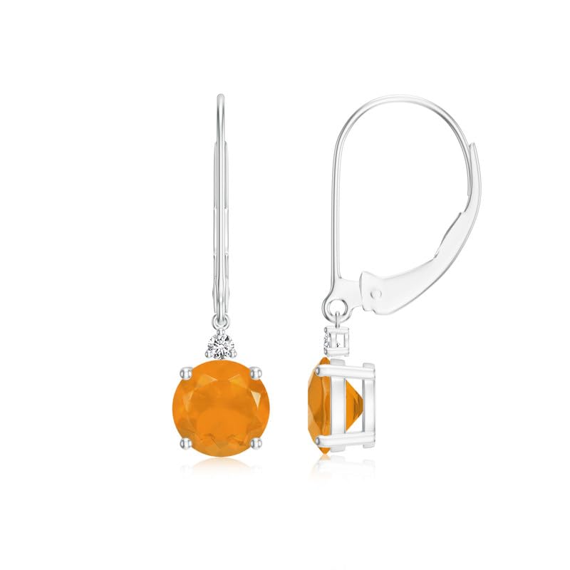 Image of Goldhartz 2 Ct. Natural Amethyst 6 mm Leverback Earrings for Women in 14k Gold Micron Plated 925 Sterling Silver, January Birthstone Dangle Earrings Jewelry for Her