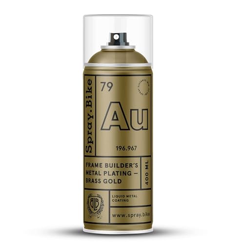 Spray.Bike Frame Builders Metal Plating Aerosol Coat Brass Gold 400ml | Metallic Spray Paint for Bike Painting | Brass Gold Spray Paint for Metal | Professional Quality Premium Finish Durable