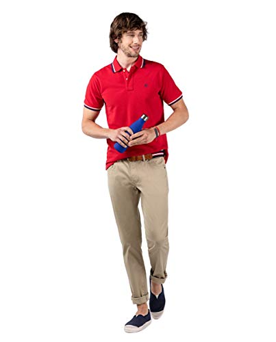 El Ganso 1100W200024 Polo Piqué Tip Rojo, XL para Hombre