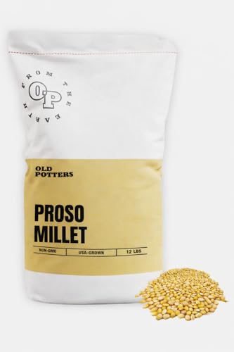 Old Potters Wildlife White Millet for Bird Feeding and Wildlife Bird attracting Non-GMO and USA Grown 12 lb