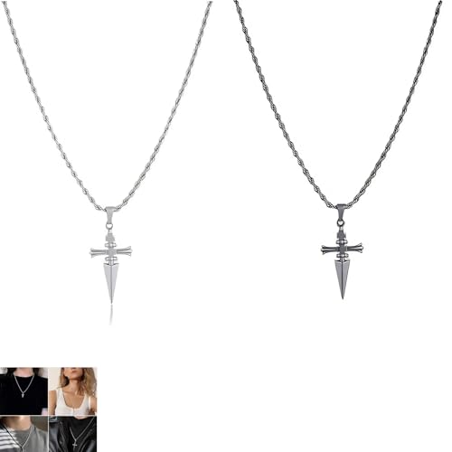 Two packs-Anime Accessories Judgement Chain Necklace H-X-H Pendant Men's Jewelry, Lover,Kurapika's Chain Necklace Inspired Jewelry Judgment Chain Pendant for Anime Fans
