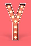 bulbo aceite neon 2004  Y: Marquee Cinema Neon Light Bulb Sign Monogram Letter Y Initial Personalized Living Coral Softcover Note Book Diary  Lined Writing Journal Notebook  Pocket Sized  200 Pages  Marquee Books