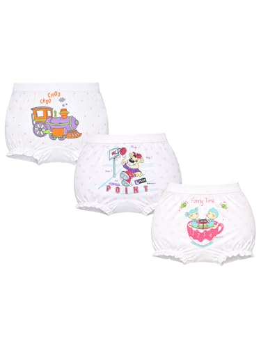 Image of BODYCARE Kids Girls Cotton Bloomers 100% Cotton Multicolor Soft Comfortable | Skin Friendly | Innerwear | (Pack of 3) (Color & Print May Vary)