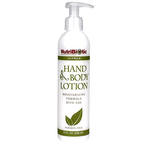 NutriBiotic – Hand & Body Lotion, Citrus, 8 Fl Oz | Biodegradable | Vegan | Gentle Moisturizing | No Dyes or Colorings | pH Balanced | with Citricidal Brand Grapefruit Seed Extract | No Parabens