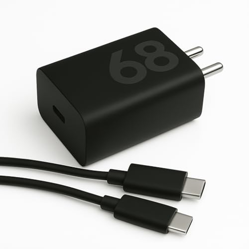 Image of Original 68W Turbo Power USB C Charger Compatible with Motorola Edge 60 Pro /Fusion /Edge 50 Fusion, Edge 50 Ultra /50 Pro /Razr 50 Ultra /Moto G84 /G45 /G54 /E40 /G35, 68 w Turbopower Fast Charging Adapter