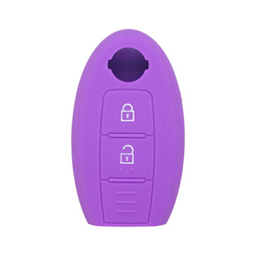 BROVACS Silicone Cover Protector Case Holder Skin Jacket Compatible with NISSAN 2 Button Smart Remote Key Fob CV9506 Purple - Image 2