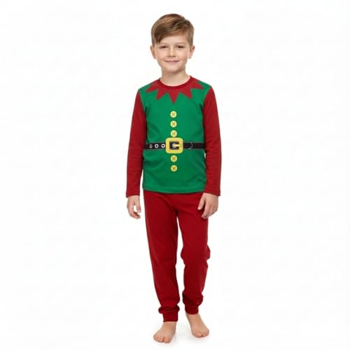 A2Z 4 Kids Ragazze Ragazzi Natale Elfo Pigiama Progettista - Pjs Elf Green 13