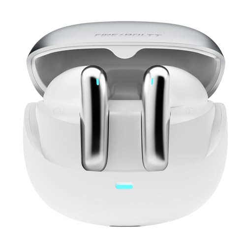 Image of Fire-Boltt Aero Fit TWS Earbuds with Custom EQ, Bluetooth 5.4 Wireless Earphones, 50H Playtime, Fast Charging Case, 50ms Low Latency Gaming & Touch Controls Polar White