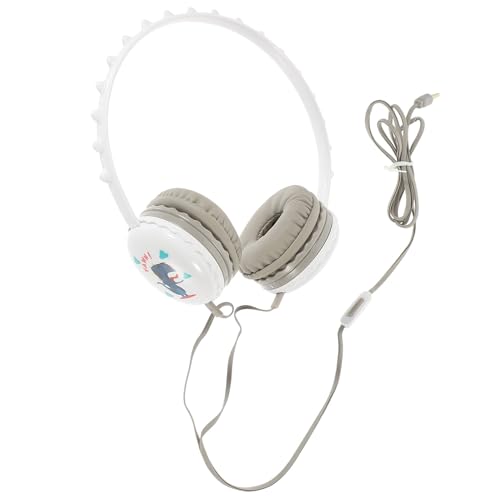 EPIGEIST Casque Audio Circum-aural Filaire pour Garçon et Filles, Arceau Réglable, Abs Solide, Écouteurs Mignons Blancs, pour L'école et Usage Quotidien, Câble 118 Cm Stable, Casque