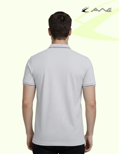 Image of AWG ALL WEATHER GEAR Rich Cotton Polo T-Shirt | Half Sleeve Classic Fit | Soft Breathable Solid Tee | Casual & Office Wear | Comfortable Everyday Cotton Polo | Mens Tshirts