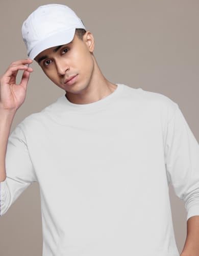 Image of Veirdo Pure Cotton Round Neck Regular Fit Solid Full Sleeve T-Shirt for Men & Boys (Available in Black, Cork, Green, Maroon, Navy, Swanwhite & White Color)