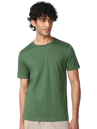 Image of Bewakoof Men's 100% Cotton Solid Regular Fit Half Sleeve Round Neck T-Shirt | Tshirt for Men Cotton| Casual Wear | Street Wear
