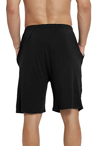 Image of JINSHI Men's Pajama Shorts Soft Comfortable Lightweight Elastic Drawstring Men Lounge Sleep Shorts with Pockets