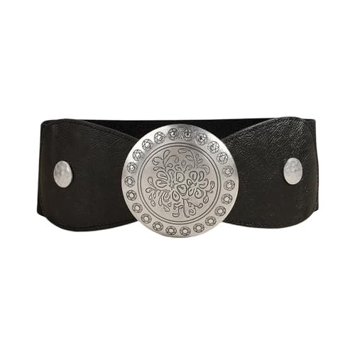 Waist Belt Floral for Club Belt Stretchy Vintage Belt Hot Girl Outfit Waist Chain Unique Buckle Belt3