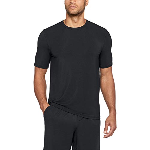 Under Armour Men's Athlete Ultra Comfort Recovery Short sleeve Sleepwear,Black /Carbon Heather, X-Large
