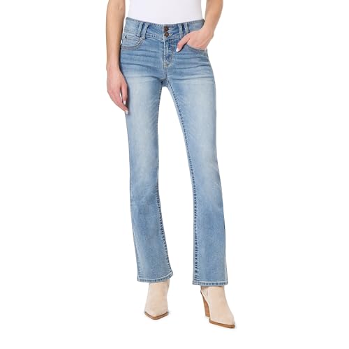 Image of WallFlower Luscious Curvy Bootcut Jeans for Women, Mid-Rise Insta Stretch Denim, Size-Inclusive Juniors Jeans