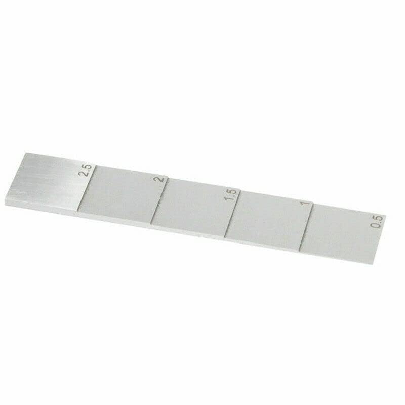 Bloque de calibración para medidor ultrasónico de espesores, bloque de prueba de 5 escalones en acero al carbono 1018 con espesores de 0.5 mm, 1.0 mm, 1.5 mm, 2.0 mm y 2.5 mm miniatura 1