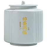 SOBOLON Zuckerbehälter, allgemeines chinesisches Retro-Vorratsglas, blau und weiß, große versiegelte Keramikdose, Bürodekoration, Pu'er, Tee, Aufwachen, Teedose, Kaffeebehälter (L)