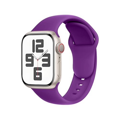 Bracelet Apple Watch Ultra 2/SE/Series 11 violet pour sport en silicone