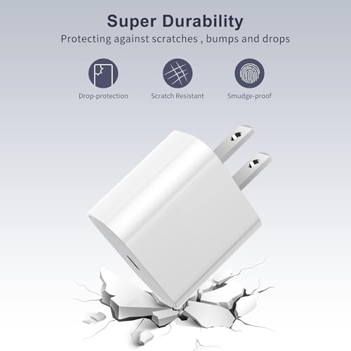 Image of iPhone Charger Fast Charging Block,[MFi Certified] Wall Charger Plug and 6ft USB C to Lightning Cable Cord, Type C Power Adapter Cube Brick Box for iPhone 14 Pro Max /14 /13 Pro /12 Mini /12 /11 /iPad