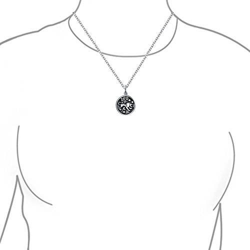 Personalize Astrology Constellation Celestial Horoscope Disc Medallion Pendant Zodiac Necklace For Women Oxidized Sterling Silver3