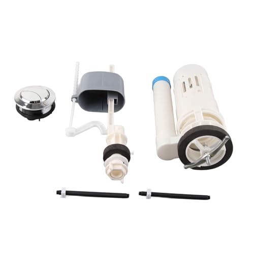 Kit Reparación Inodoro Válvula Descarga Dual 20 cm Válvula Llenado Botón Pulsador Ahorro Agua Walfront