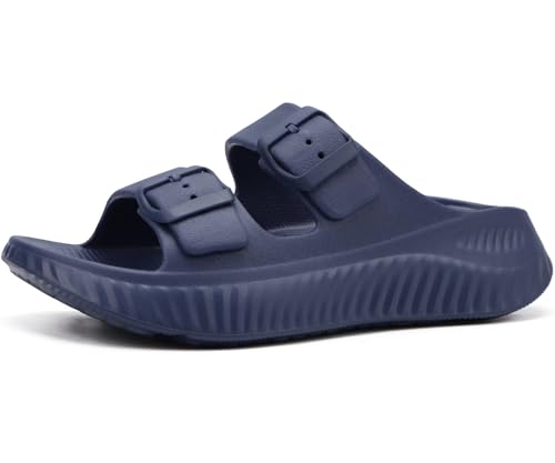 Image of KuaiLu Womens Recovery Sandals With Comfortable Plantar Fasciitis Arch Support, Orthotic Adjustable Thick Cushion Sport Slides Reduces Stress on Feet, Joints & Back Post-Exercise
