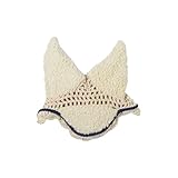 HKM Hobby Horse Fliegenhaube Teddy - Ohrenhaube für Steckenpferd aus kuscheligem Teddyfell (Beige)