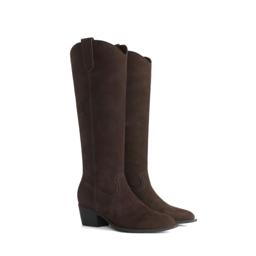 DREAM PAIRS Suede Knee High Fall Tall Boots for Women,Dark Brown,6.5 - image 8