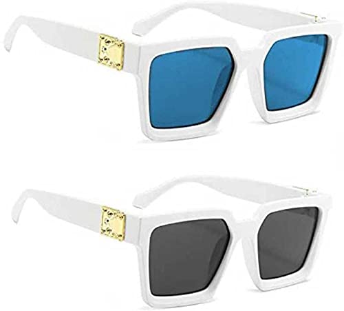 SHAH COLLECTIONS UV Protected Sunglasses for Men and Women (Black, Blue)