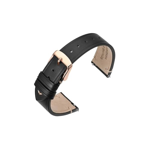 Bracelet montre fin cuir véritable boucle or rose 18mm 20mm 22mm