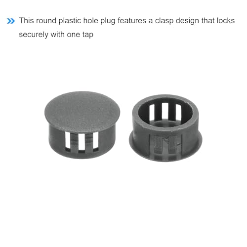 Image of MECCANIXITY 64PCS 20mm(13 /16 inch) Dark Grey Plastic Hole Plugs, Flush Type Panel Hole Plugs Insert End Caps for Locking Hole Tubes Furniture Cabinet