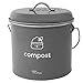 Joejis Compostador cocina de 3.5L para cocina con filtros de carbón, cubo de basura de acero sin plástico para basura organica, cubo compost para cocina